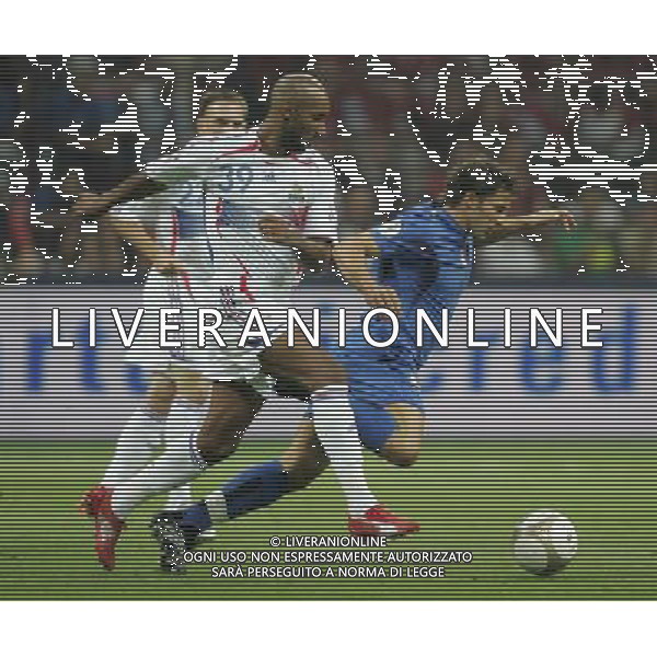Milano 8 settembre 2007 Italia - Francia qualificazioni Euro 2008 nella foto: Del Piero Alessandro e Anelka Nicolas foto Andry / Ag. Aldo Liverani