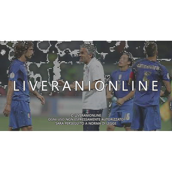 Milano 8 settembre 2007 Italia - Francia qualificazioni Euro 2008 nella foto: Donadoni Roberto con Pirlo Andrea foto Andry / Ag. Aldo Liverani