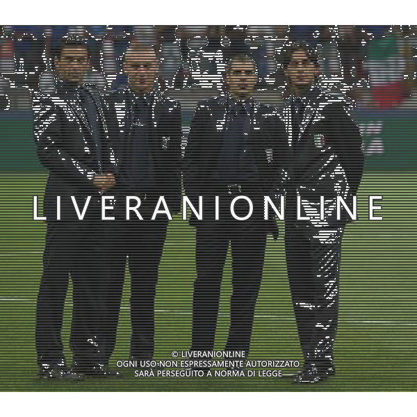 Milano 8 settembre 2007 Italia - Francia qualificazioni Euro 2008 nella foto: Panucci Christian De Rossi Daniele Perrotta Simone e Acquilani Alberto foto Andry / Ag. Aldo Liverani