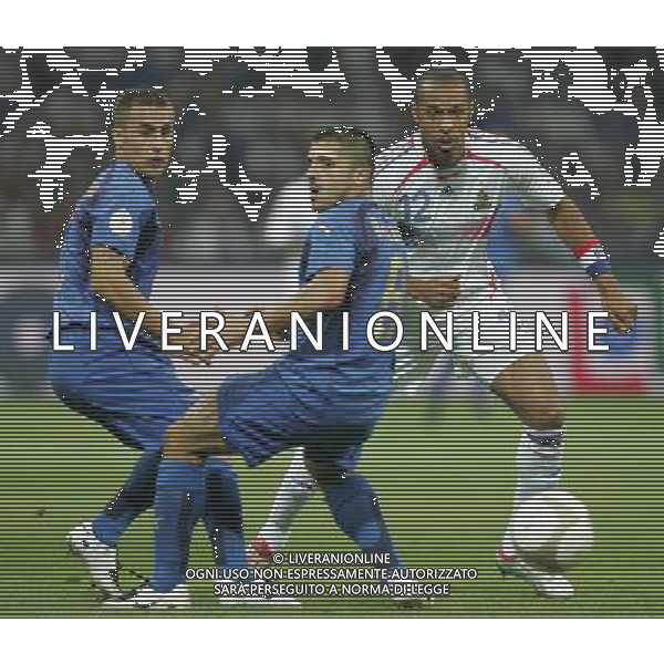 Milano 8 settembre 2007 Italia - Francia qualificazioni Euro 2008 nella foto: Henry Thierry Cannavaro Fabio e Gattuso Ivan Gennaro foto Andry / Ag. Aldo Liverani