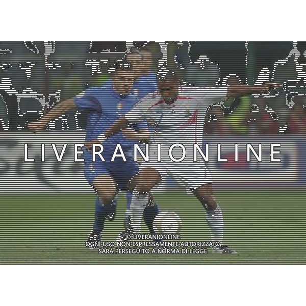 Milano 8 settembre 2007 Italia - Francia qualificazioni Euro 2008 nella foto: Malouda Florent e Gattuso Ivan Gennaro foto Andry / Ag. Aldo Liverani