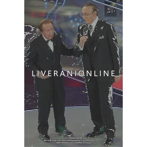 Pippo Baudo con Mike Bongiorno al Festival di Sanremo 2007 ph Gazzaniga/Ag. Aldo Liverani Sas