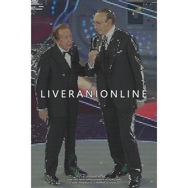 Pippo Baudo con Mike Bongiorno al Festival di Sanremo 2007 ph Gazzaniga/Ag. Aldo Liverani Sas