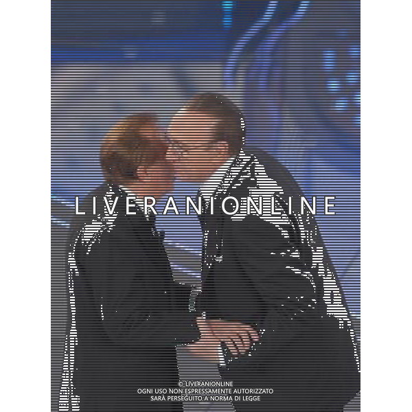 Pippo Baudo con Mike Bongiorno al Festival di Sanremo 2007 ph Gazzaniga/Ag. Aldo Liverani Sas