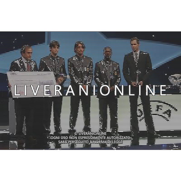 Montecarlo Monaco 30/08/2007 sorteggi champions league 2007/08 nella foto platini michel con l\'assegno di beneficenza ph marco luzzani/ag aldo liverani s.a.s.