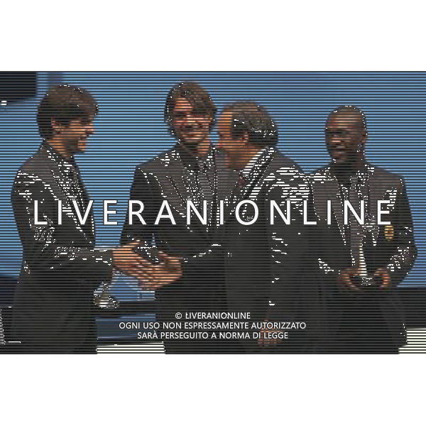 Montecarlo Monaco 30/08/2007 sorteggi champions league 2007/08 nella foto kaka riccardo premiato da platini michel miglior giocatore dell\'anno dell\'anno ph marco luzzani/ag aldo liverani s.a.s.