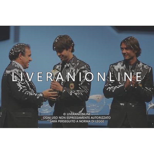 Montecarlo Monaco 30/08/2007 sorteggi champions league 2007/08 nella foto kaka riccardo premiato da platini michel miglior giocatore dell\'anno dell\'anno ph marco luzzani/ag aldo liverani s.a.s.