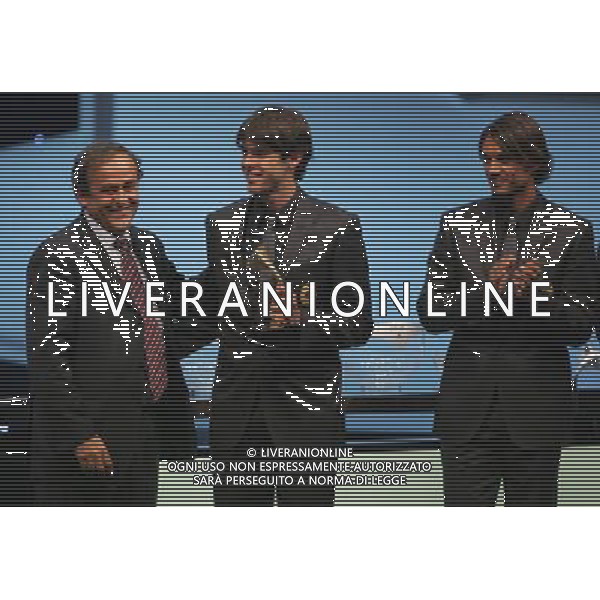 Montecarlo Monaco 30/08/2007 sorteggi champions league 2007/08 nella foto kaka riccardo premiato da platini michel miglior giocatore dell\'anno dell\'anno ph marco luzzani/ag aldo liverani s.a.s.