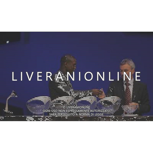 Montecarlo Monaco 30/08/2007 sorteggi champions league 2007/08 nella foto seedorf clarence con david taylor estrae le palline ph marco luzzani/ag aldo liverani s.a.s.