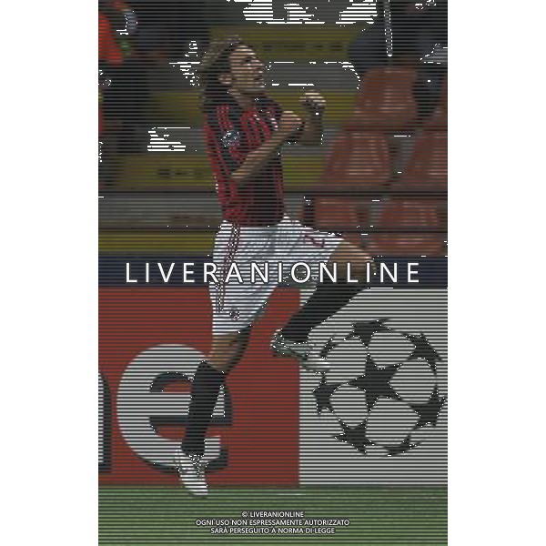 Milano 18 settembre 2007 Milan - Benfica champions league 2007/2008 nella foto: esultanza dopo il gol di Pirlo Andrea foto Luzzani / Ag. Aldo Liverani