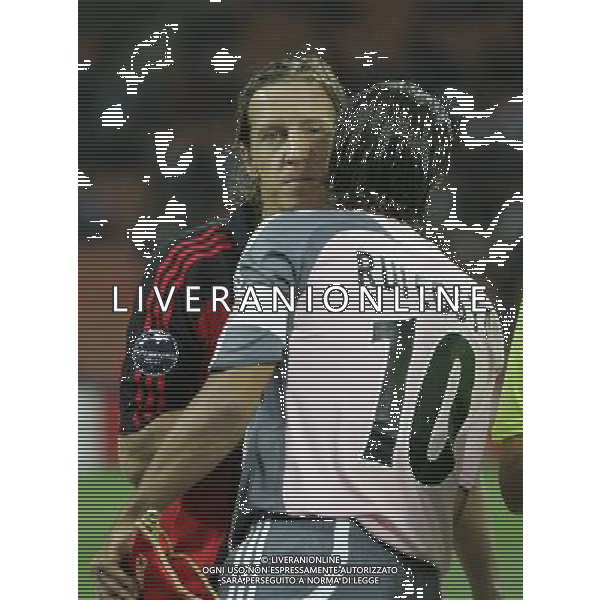 Milano 18 settembre 2007 Milan - Benfica champions league 2007/2008 nella foto: Ambrosini Massimo e Rui Costa Manuel foto Luzzani / Ag. Aldo Liverani