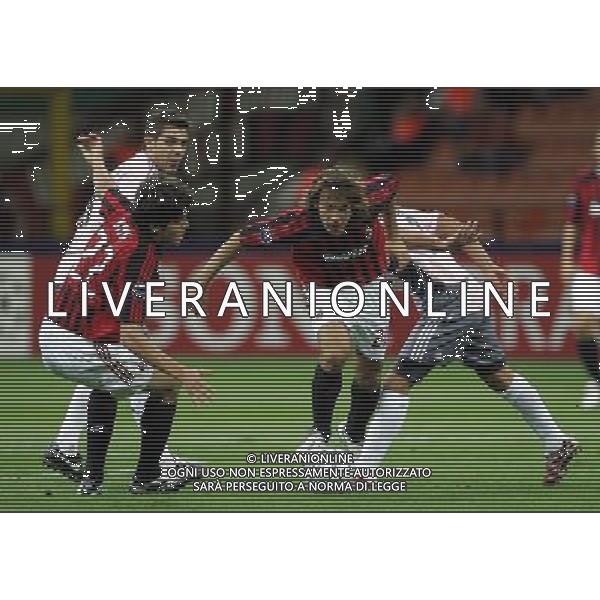 Milano 18/09/2007 champions league 2007/08 milan-benfica 2:1 nella foto kaka, pirlo, maxi pereira e katsouranis ph marco luzzani/ag aldo liverani s.a.s.