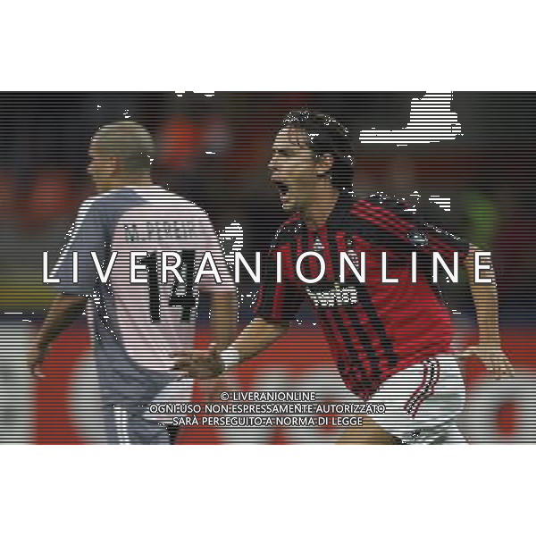 Milano 18/09/2007 champions league 2007/08 milan-benfica 2:1 nella foto inzaghi filippo esulta dopo il gol ph marco luzzani/ag aldo liverani s.a.s.