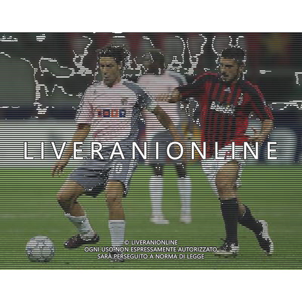 Milano 18/09/2007 champions league 2007/08 milan-benfica 2:1 nella foto rui costa manuel e gattuso gennaro ph marco luzzani/ag aldo liverani s.a.s.