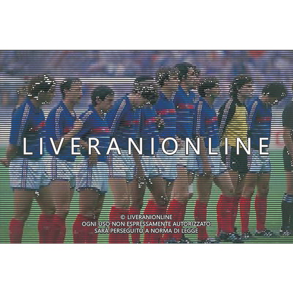 FORMAZIONE DELLA FRANCIA VINCITRICE DEGLI EUROPEI DI CALCIO 1984 PH GPG/AG. ALDO LIVERANI SAS =============================== ATTENTION THIS PICTURES IS ONLY FOR ITALIAN MARKET =============================== 