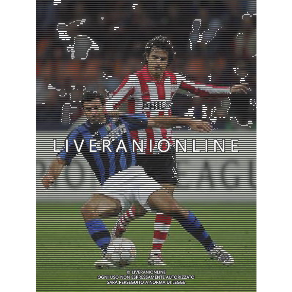 Inter - Psv Eindhoven Champions League 02/10/2007 nella foto perez e Luis figo ph luzzani/Ag. Aldo Liverani Sas