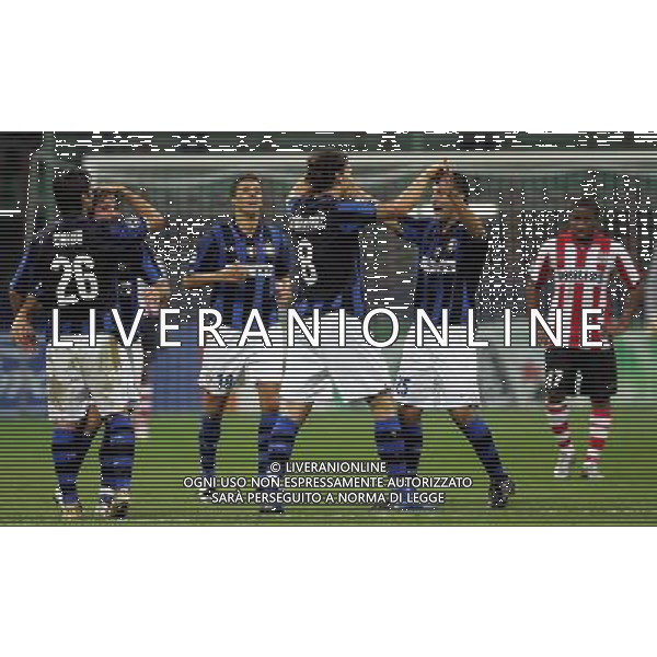 Inter - Psv Eindhoven Champions League 02/10/2007 nella foto esultanza dopo il secondo gol di zlatan ibrahimovic ph luzzani/Ag. Aldo Liverani Sas