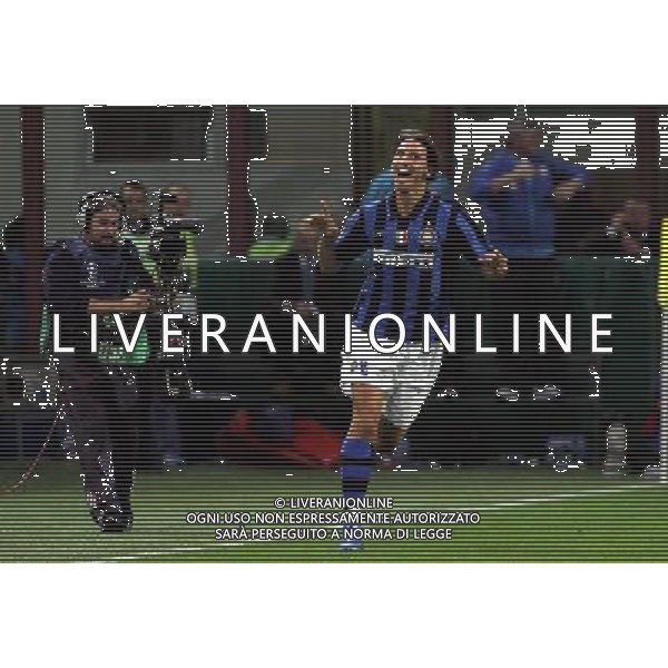 Inter - Psv Eindhoven Champions League 02/10/2007 nella foto esultanza dopo il secondo gol di zlatan ibrahimovic ph luzzani/Ag. Aldo Liverani Sas