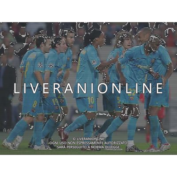 Stoccarda (Germania) 2 ottobre 2007 Stoccarda-Barcellona Champions League 2007/2008 nella foto: esultanza Barcellona dopo il gol di Puyol Carles foto Andry / Ag. Aldo Liverani