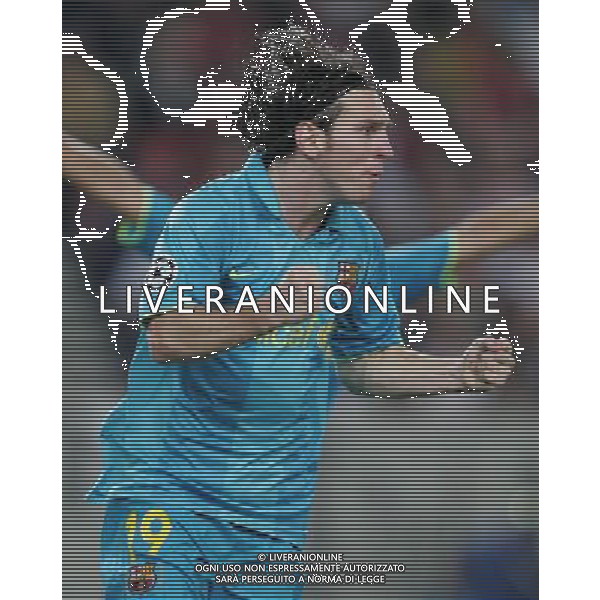 Stoccarda (Germania) 2 ottobre 2007 Stoccarda-Barcellona Champions League 2007/2008 nella foto: esultanza dopo il gol di Messi Lionel foto Andry / Ag. Aldo Liverani