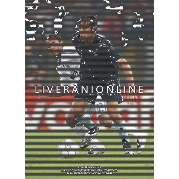 Roma - Stadio Olimpico - 03/10/2007 - Uefa Champions League 2007/2008 - fase a gironi 2¡ giornata Gruppo C - Lazio Vs Real Madrid (2-2) - nella foto: Stefano MAURI e Vieira da Silva Junior MARCELO ph Corradetti / ag. Aldo Liverani