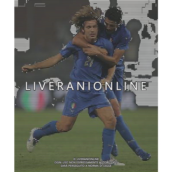 QUALIFICA EUROPEI 2008 ITALIA-GEORGIA NELLA FOTO: ESULTANZA GOL PIRLO E GROSSO PH ANDREOLI- AG ALDO LIVERANI