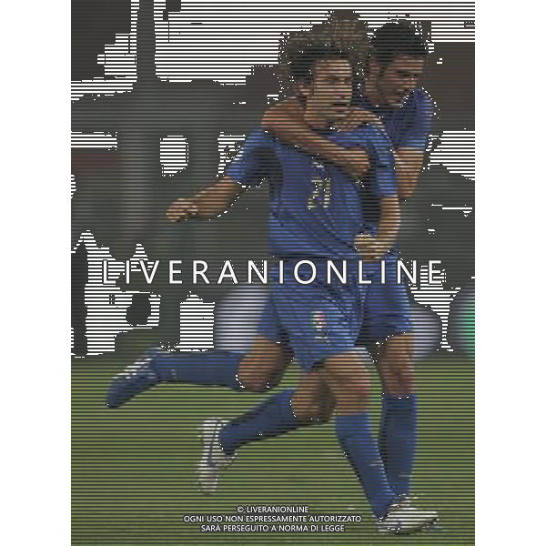 QUALIFICA EUROPEI 2008 ITALIA-GEORGIA NELLA FOTO: ESULTANZA GOL PIRLO E GROSSO PH ANDREOLI- AG ALDO LIVERANI