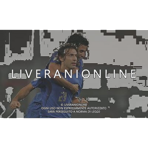 QUALIFICA EUROPEI 2008 ITALIA-GEORGIA NELLA FOTO: ESULTANZA GOL PIRLO E GROSSO PH ANDREOLI- AG ALDO LIVERANI