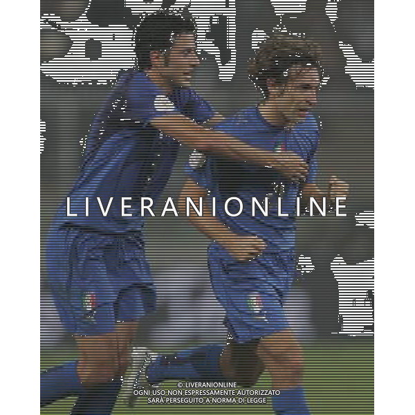 QUALIFICA EUROPEI 2008 ITALIA-GEORGIA NELLA FOTO: ESULTANZA GOL PIRLO E GROSSO PH ANDREOLI- AG ALDO LIVERANI