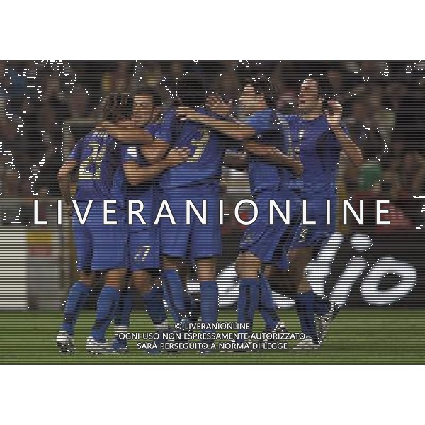 QUALIFICA EUROPEI 2008 ITALIA-GEORGIA NELLA FOTO: ESULTANZA ITALIA DOPO IL GOL DI PIRLO PH LUZZANI- AG ALDO LIVERANI