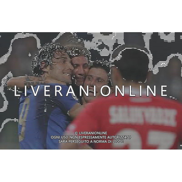 QUALIFICA EUROPEI 2008 ITALIA-GEORGIA NELLA FOTO:ESULTANZA GOL GROSSO TONI E FOGGI PH ANDREOLI- AG ALDO LIVERANI