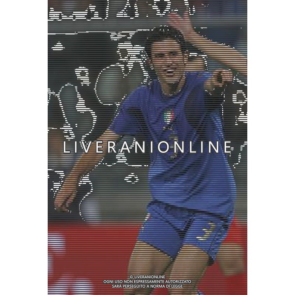 QUALIFICA EUROPEI 2008 ITALIA-GEORGIA NELLA FOTO: GROSSO ESULTA DOPO IL GOL PH LUZZANI- AG ALDO LIVERANI