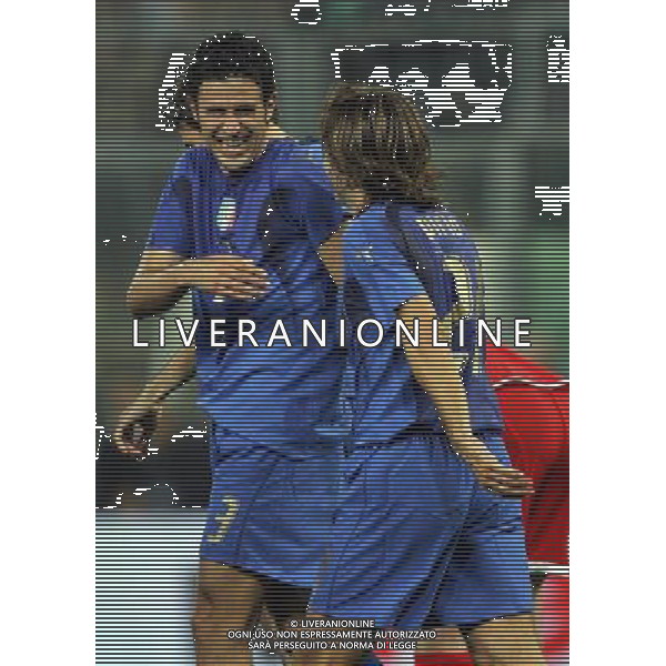 QUALIFICA EUROPEI 2008 ITALIA-GEORGIA NELLA FOTO: GROSSO E I COMPAGNI ESULTANO DOPO IL GOL DI GROSSO PH LUZZANI- AG ALDO LIVERANI