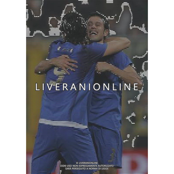 Genova 13-10-2007 qualificazione euro 2008 italia-georgia 2:0 nella foto grosso e toni esultano dopo il gol ph marco luzzani/ag aldo liverani s.a.s.