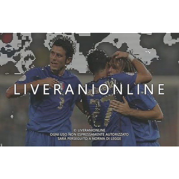 Genova 13 ottobre 2007 Italia-Georgia qualificazioni Euro 2008 nella foto: esultanza italia dopo il gol di Pirlo Andrea foto Andry / Ag. Aldo Liverani