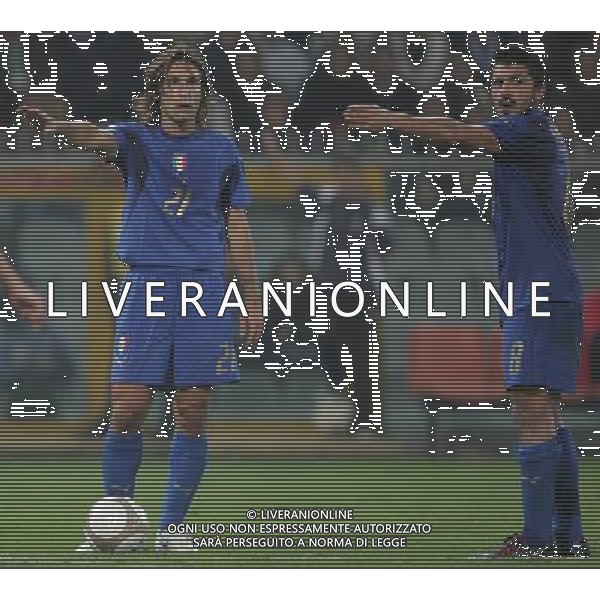 Genova 13 ottobre 2007 Italia-Georgia qualificazioni Euro 2008 nella foto: Pirlo Andrea e Gattuso Ivan Gennaro foto Andry / Ag. Aldo Liverani
