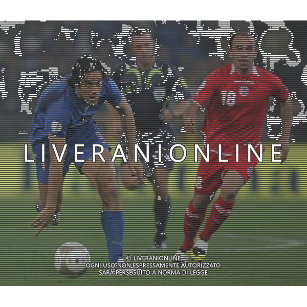 Genova 13 ottobre 2007 Italia-Georgia qualificazioni Euro 2008 nella foto: Toni Luca e Menteshashvili foto Andry / Ag. Aldo Liverani