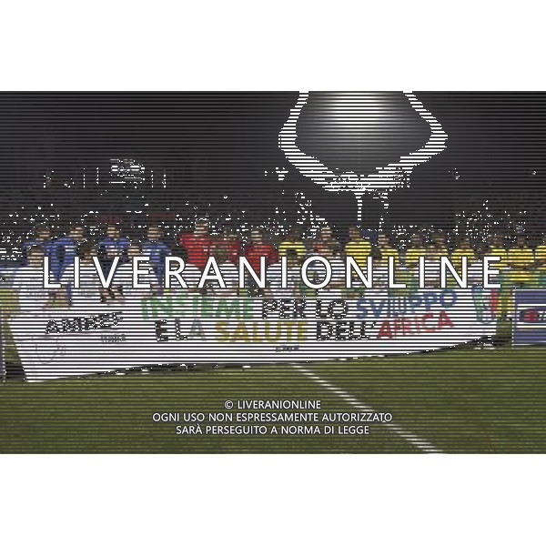 SIENA, 17 OTTOBRE 2007 CALCIO AMICHEVOLE ITALIA SUD AFRICA NELLA FOTO: STRISCIONE AMREF FOTO AG. A. LIVERANI