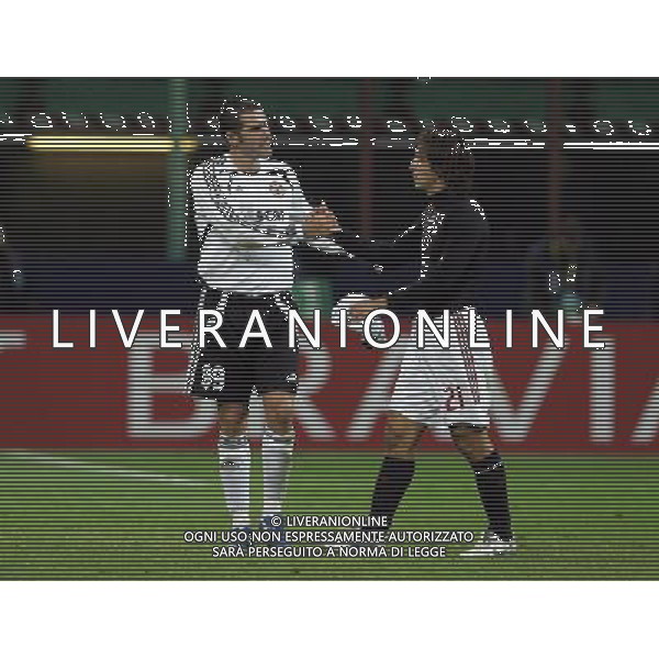 Milan - Shakhtar Donetsk Champions League 24/10/2007 nella foto andrea pirlo e cristiano lucarelli a fine gara ph luzzani/Ag. Aldo Lliverani SAS