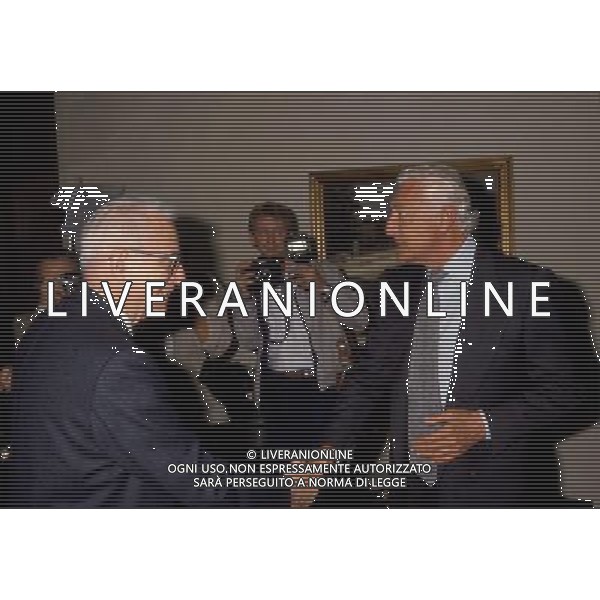 Enzo Biagi Scrittore Giornalista con l\'Avv. Gianni Agnelli ph archivio Agenzia Aldo Liverani Sas retrospettiva