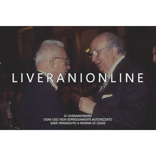 Enzo Biagi Scrittore Giornalista nel 1991 con giovanni spadolini ph archivio Agenzia Aldo Liverani Sas retrospettiva