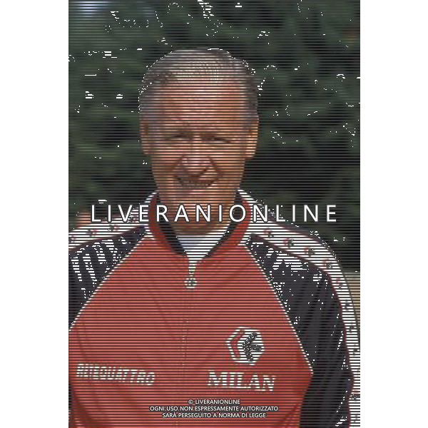 Nils Liedholm allenatore del Milan nel 1984 ph archivio agenzia aldo liverani Sas
