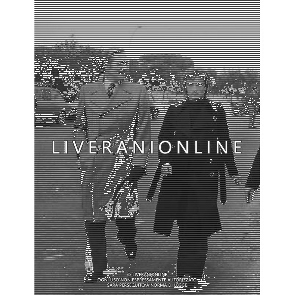 Nils Liedholm allenatore con Vincenzo D\'Amico ph archivio agenzia aldo liverani Sas