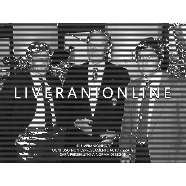 Nils Liedholm allenatore del Milan con Giancarlo Sisti e Nevio Scala ph archivio agenzia aldo liverani Sas