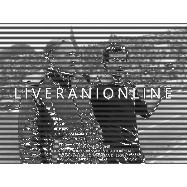 Nils Liedholm allenatore della Roma con Luciano Spinosi ph archivio agenzia aldo liverani Sas
