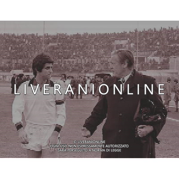 Nella foto Nils Liedholm e Gianni Rivera ph ca.fu/ag aldo liverani s.a.s.