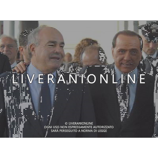 RHO (MI) 7/11/2007 SILVIO BERLUSCONI IN VISITA ALLA FIERA DI RHO NELLA FOTO SILVIO BERLUSCONI E MICHELE PERINI FOTO MARIO ROMANO/AG ALDO LIVERANI