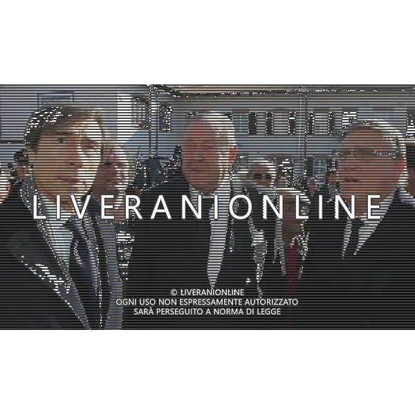 Cuccaro Monferrato 8 novembre 2007 Funerali di Liedholm Nils nella foto: Ariedo Braida con Lennart Johansson e Thomas il figlio di Nordahl foto Andry / Ag. Aldo Liverani