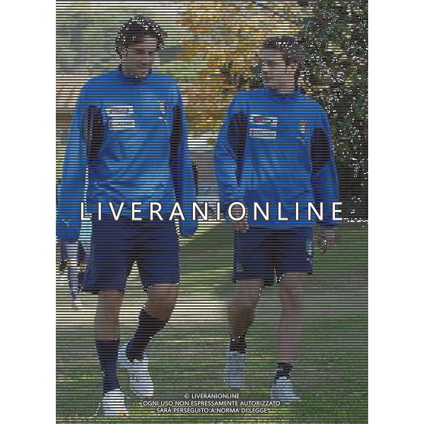 Allenamento della Nazionale Italiana a Coverciano Coverciano(FI) - 13.11.2007 Nella Foto:Luca Toni e Alberto Gilardino /Ph.Vitez-Ag. Aldo Liverani