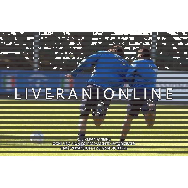 Allenamento della Nazionale Italiana a Coverciano Coverciano(FI) - 13.11.2007 Nella Foto:Luca Toni e Gennaro Gattuso scherzano /Ph.Vitez-Ag. Aldo Liverani